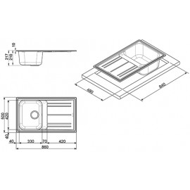 SMEG EINBAUSPÜLE RIGAE LZ861A ANTHRAZIT
