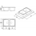 SMEG EINBAUSPÜLE RIGAE LZ792A DOPPELBECKEN ANTHRAZIT 79x50 CM