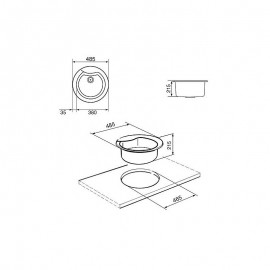 SMEG EINBAUSPÜLE RUND RIGAE LS48A ANTHRAZIT 