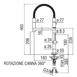 NOBILI MISCELATORE MONOCOMANDO MOVE CON DOCCETTA ESTRAIBILE CROMATO
