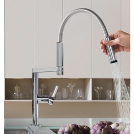 NOBILI MOVE SINGLE LEVER SINK MIXER KITCHEN TAP BRUSHED INOX |FAB A...