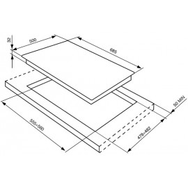 ENCIMERA DE COCCIÓN SMEG SR775PX CREMA LINEA CORTINA 70 CM
