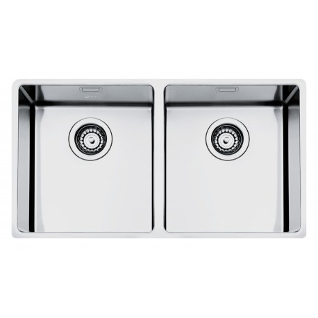 SMEG UNTERBAU-KUCHENSPÜLE MIRA VSTR3434-2 DOPPELBECKEN EDELSTAHL SATINIERT