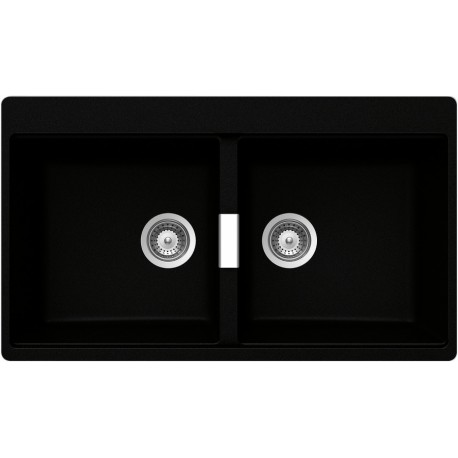 SCHOCK KITCHEN SINK HORIZONT N200 A - 2 BOWLS CRISTADUR PURE BLACK SCHOCK KITCHEN SINK HORIZONT N200 A - 2 BOWLS CRISTADUR PURE BLACK