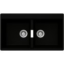 LAVELLO SCHOCK HORIZONT N200 A  - 2 VASCHE CRISTADUR NERO PURO