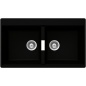  FREGADERO SCHOCK HORIZONT N200 A DE DOBLE SENO CRISTADUR NEGRO PURO