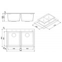 SMEG SYNTHETIC KITCHEN SINK VZ3434N RIGAE SERIES 2 BOWLS BLACK