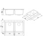 LAVELLO SINTETICO SMEG SERIE RIGAE VZ3434N  2 VASCHE NERO