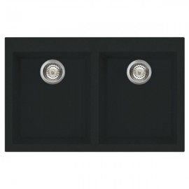 LAVELLO SINTETICO SMEG SERIE RIGAE VZ3434N  2 VASCHE NERO