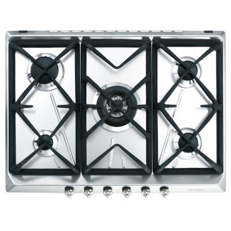 SMEG GAS HOB SRV576GH5 CONTEMPORARY AESTHETIC STAINLESS STEEL BASE 70 CM