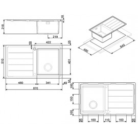 LAVELLO SMEG SERIE MIRA LFT861D 1 VASCA ACCIAIO INOX SATINATO