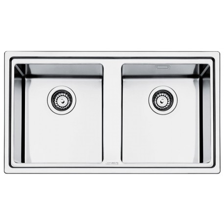 SMEG FLÄCHENBÜNDIGE EINBAUSPÜLE LFT862 DOPPELBECKEN EDELSTAHL SATINIERT