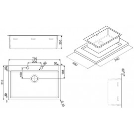 LAVELLO SMEG SERIE MIRA LFT77RS MONOVASCA ACCIAIO INOX SATINATO 77 CM