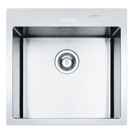 SMEG LFT50RS MIRA KITCHEN SINK 1 BOWL BRUSHED STAINLESS STEEL FLUSH FITTED 56 CM