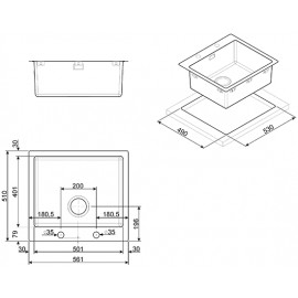 LAVELLO SMEG SERIE MIRA LFT50RS MONOVASCA ACCIAIO INOX SATINATO 56 CM