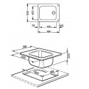 SMEG EINBAUSPÜLE VS45-P3 EDELSTAHL SATINIERT 58 CM