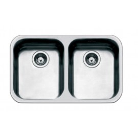 SMEG UM4040 KITCHEN SINK UNDERMOUNTED 2 BOWLS BRUSHED STAINLESS STEEL