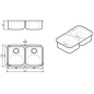 LAVELLO SMEG SOTTOTOP UM4040 2 VASCHE ACCIAIO INOX SATINATO
