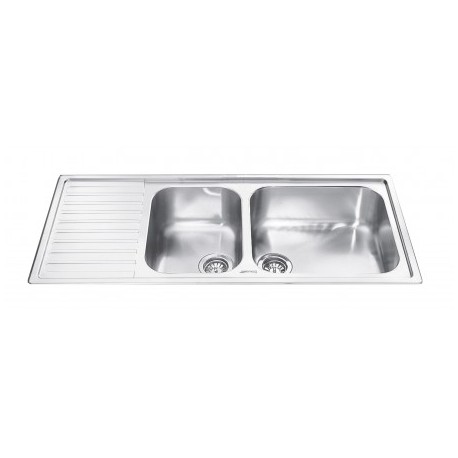 SMEG LG116S-2 KITCHEN SINK 2 BOWLS BRUSHED STAINLESS STEEL