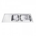 LAVELLO SMEG LG116S-2 2 VASCHE ACCIAIO INOX SATINATO 116 CM