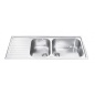 SMEG LG116S-2 KITCHEN SINK 2 BOWLS BRUSHED STAINLESS STEEL