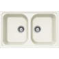 LAVELLO SCHOCK LITHOS N200S A - 2 VASCHE CRISTALITE BIANCO