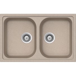 LAVELLO SCHOCK LITHOS N200S A - 2 VASCHE CRISTALITE AVENA