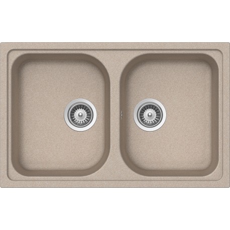 LAVELLO SCHOCK LITHOS N200S A - 2 VASCHE CRISTALITE AVENA