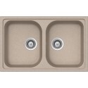 LAVELLO SCHOCK LITHOS N200S A - 2 VASCHE CRISTALITE AVENA