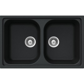 SCHOCK KITCHEN SINK LITHOS N200S A - 2 BOWLS CRISTALITE ANTHRACITE ...