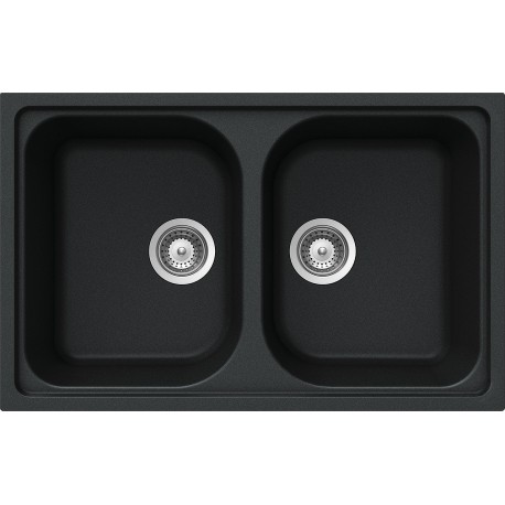 SCHOCK KITCHEN SINK LITHOS N200S A - 2 BOWLS CRISTALITE ANTHRACITE
