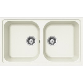 SCHOCK KITCHEN SINK LITHOS N200 A - 2 BOWLS CRISTALITE WHITE |FAB A...