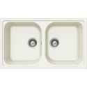 LAVELLO SCHOCK LITHOS N200 A - 2 VASCHE CRISTALITE BIANCO ALPINA