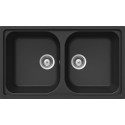 LAVELLO SCHOCK LITHOS N200 A - 2 VASCHE CRISTALITE NERO MATT