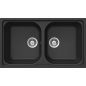 FREGADERO SCHOCK LITHOS N200 A DE 2 SENOS CRISTALITE NEGRO