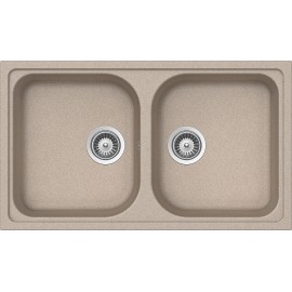 SCHOCK KITCHEN SINK LITHOS N200 A - 2 BOWLS CRISTALITE OATMEAL |FAB...