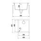 SCHOCK GALAXY N100S A KITCHEN SINK SINGLE BOWL CRSTADUR PURE WHITE