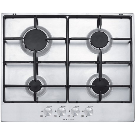 SCHOCK GAS HOB SILVER PC60AV STAINLESS STEEL 60 CM