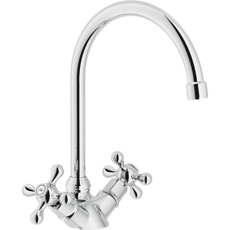 NOBILI GRAZIA TWO HANDLE SINK KITCHEN MIXER TAP CHROME PLATED
