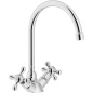 NOBILI GRAZIA TWO HANDLE SINK KITCHEN MIXER TAP CHROME PLATED