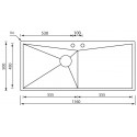 CM SPACE 116x50 EINBAUSPÜLE EDELSTAHL GEBÜRSTET