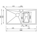 CM SPACE 100x50 EINBAUSPÜLE EDELSTAHL GEBÜRSTET