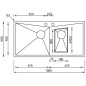 CM SPACE 100x50 FREGADERO DE DOBLE SENO ACERO INOX AISI304