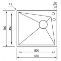 CM SPACE 55x50 EINBAUSPÜLE EDELSTAHL GEBÜRSTET