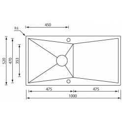 CM SPACE 116x52 ÉVIER 1 CUVE ACIER INOXYDABLE BROSSÉ