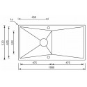 CM SPACE REVERS 116x52 FREGADERO DE UN SENO ACERO INOX AISI304
