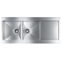 LAVELLO CM REVERS 116X52 2 VASCHE ACCIAIO INOX SATINATO