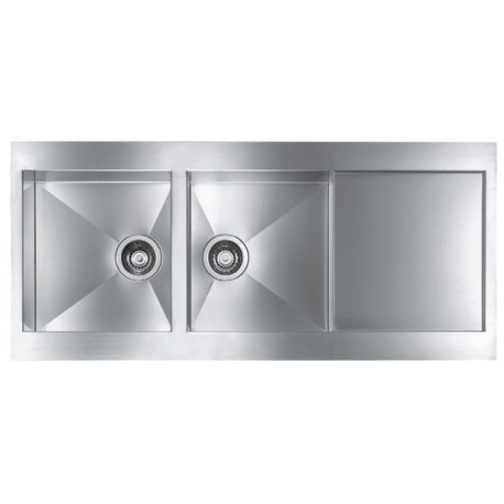 LAVELLO CM REVERS 116X52 2 VASCHE ACCIAIO INOX SATINATO