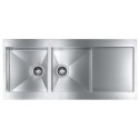 LAVELLO CM REVERS 116X52 2 VASCHE ACCIAIO INOX SATINATO