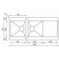 LAVELLO CM REVERS 116X52 2 VASCHE ACCIAIO INOX SATINATO